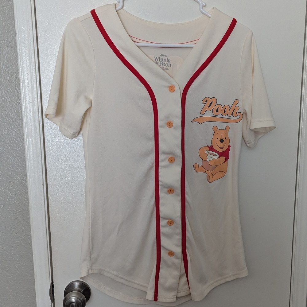 Disney Cream and Red Pooh Girls Jersey Small